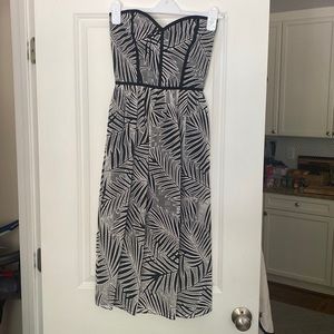 Size S Parker strapless midi dress with corset-like top